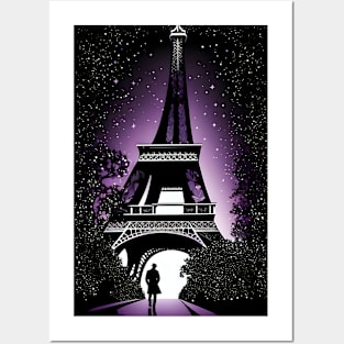 Eiffel tower night aesthetic Posters and Art